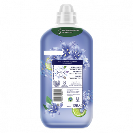 240 Lavages - Adoucissant CAJOLINE Fleur de Passion & Bergamote (Lot 4x1,38l)