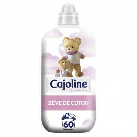 240 Lavages - Adoucissant CAJOLINE Doux & Pur Reve de Coton (Lot 4x1,38l)