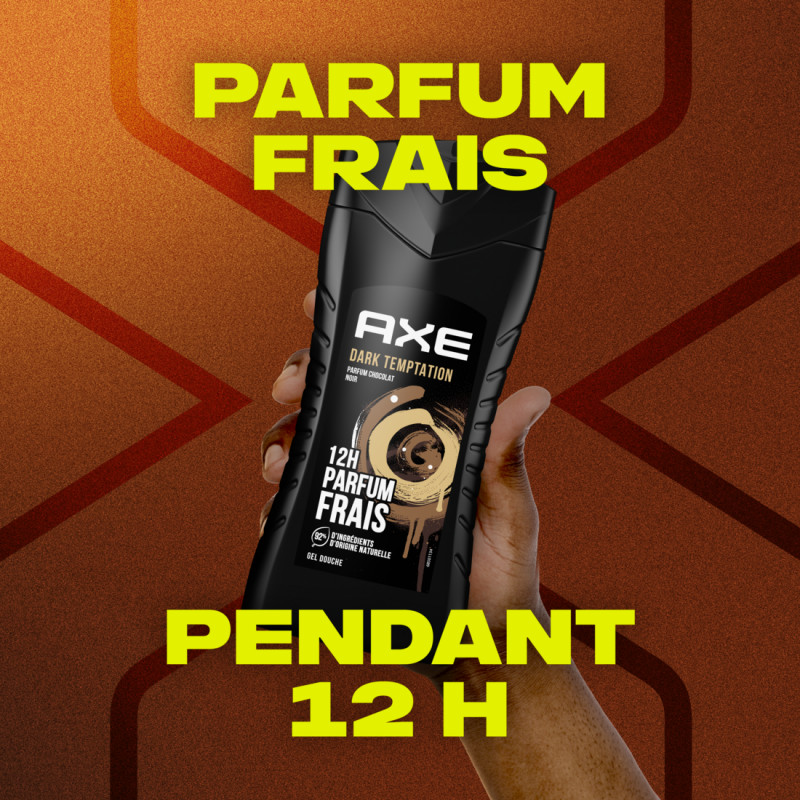 4x250ml Gels Douche Homme Axe Dark Temptation 12h de Frâicheur (Lot de 4x250ml )