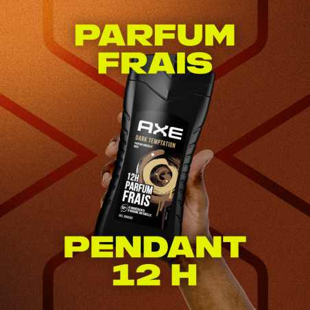 4x250ml Gels Douche Homme Axe Dark Temptation 12h de Frâicheur (Lot de 4x250ml )
