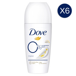 6 Déodorants DOVE Bille 0% Original (Lot 6x50ml)