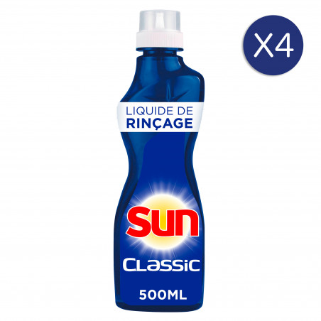 4x500ml Liquides de Rinçage Lave-Vaisselle Sun Triple Action Efficacité & Brillance (Lot de 4x500ml)