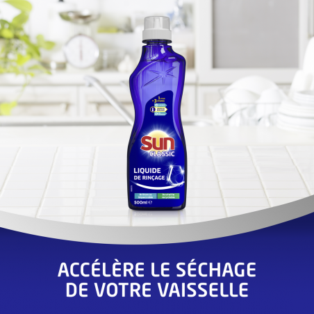 4x500ml Liquides de Rinçage Lave-Vaisselle Sun Triple Action Efficacité & Brillance (Lot de 4x500ml)