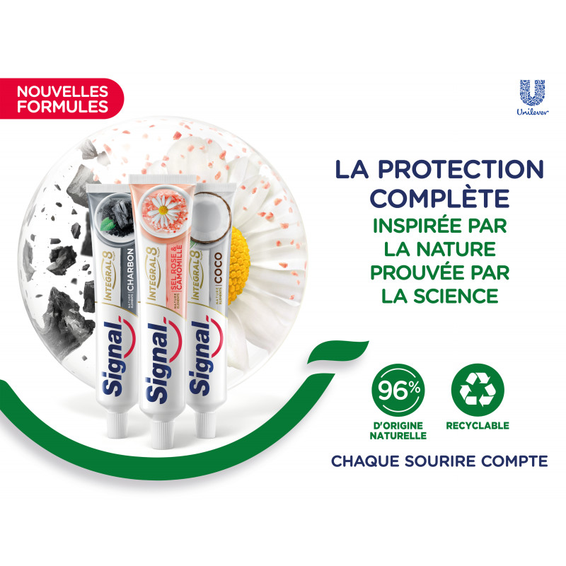 6x75ml Dentifrices Signal Integral 8 Nature Elements Soin Gencives (Lot de 6x75ml )