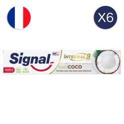 6x75ml Dentifrices Signal Integral 8 Nature Elements Coco Blancheur (Lot de...
