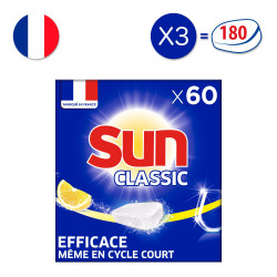 3x60 Tablettes Lave-Vaisselle Sun Classic Citron Efficacité & Brillance (180...