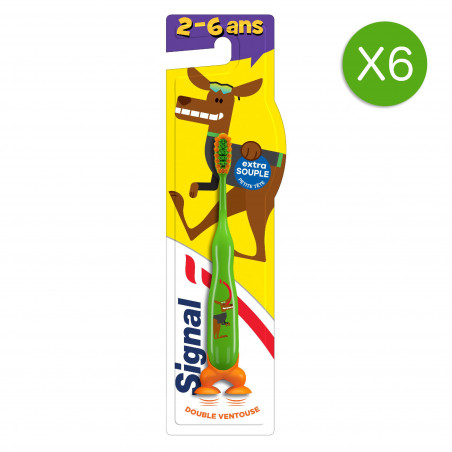6 Brosses à Dents Signal Enfants 3 à 6 ans Extra Souple (Lot de 6 )