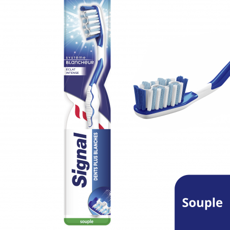 6 Brosses à Dents Signal Système Blancheur Eclat Intense Souple (Lot de 6 )