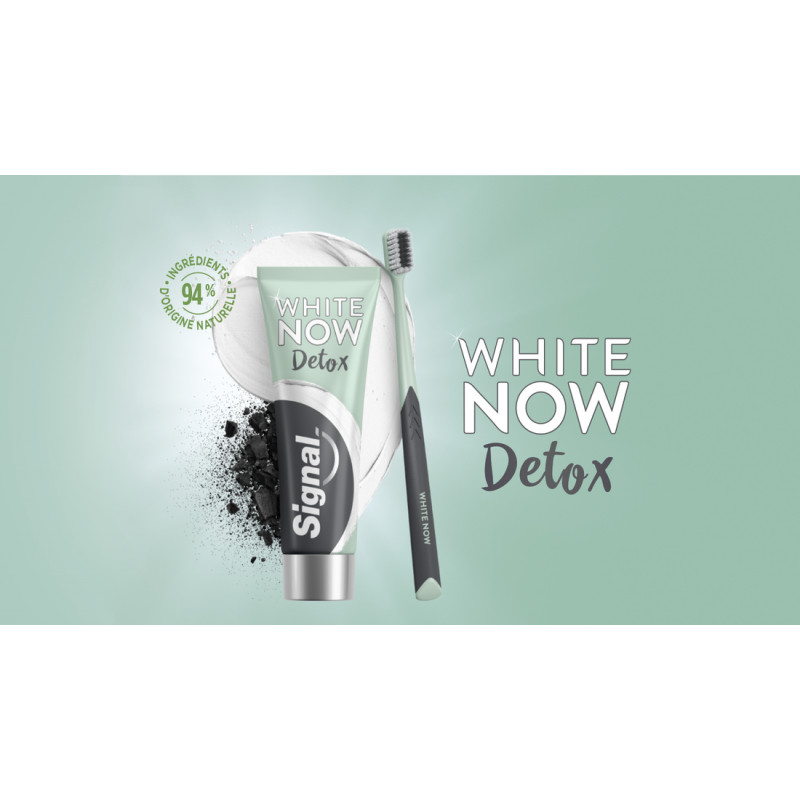 6 Dentifrices Signal White Now Detox Argile & Charbon Actif (Lot de 6x75ml)