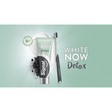 6 Dentifrices Signal White Now Detox Argile & Charbon Actif (Lot de 6x75ml)
