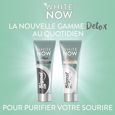 6 Dentifrices Signal White Now Detox Argile & Charbon Actif (Lot de 6x75ml)