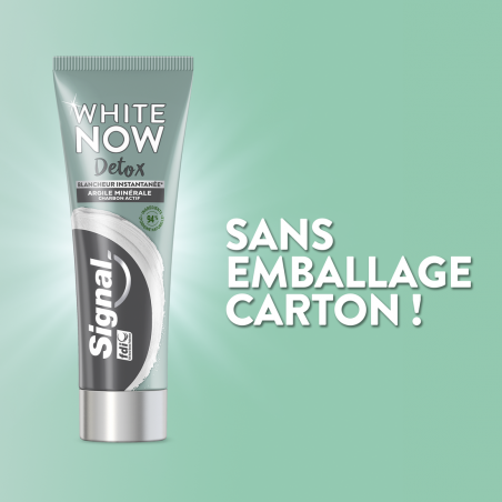 6 Dentifrices Signal White Now Detox Argile & Charbon Actif (Lot de 6x75ml)
