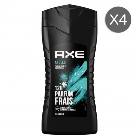 4x250ml Gels Douche Homme Axe Apollo 12h de Frâicheur (Lot de 4x250ml )