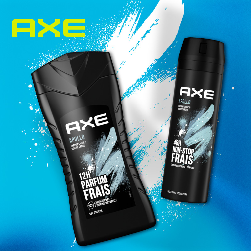 4x250ml Gels Douche Homme Axe Apollo 12h de Frâicheur (Lot de 4x250ml )
