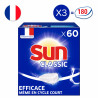 3x60 Tablettes Lave-Vaisselle Sun Classic Efficacité & Brillance (180 lavages)
