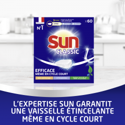 3x60 Tablettes Lave-Vaisselle Sun Classic Efficacité & Brillance (180 lavages) 2