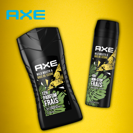 4 Gel Douche AXE Wild 12h Parfum Frais 250ml (Lot 4x250ml)