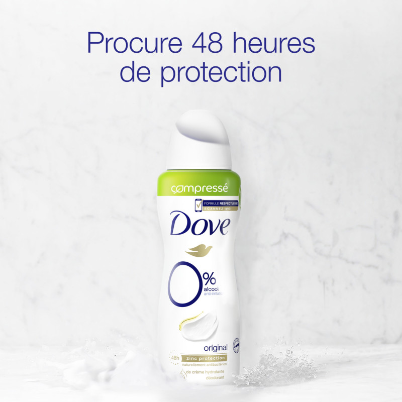 Pack de 6 - Dove 0% Déodorant Compressé Original 100ml