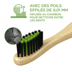 6 Brosses à dents SIGNAL Bambou Naturel Extra Souple avec des Poils Infusés au Charbon (Lot de 6) 2