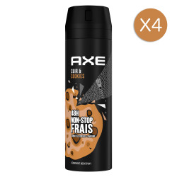 4x200ml Déodorants Sprays Homme Axe Cuir & Cookies Protection 48h (Lot de 4x200ml )