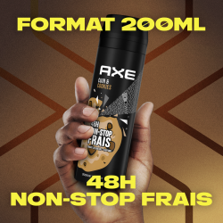 4x200ml Déodorants Sprays Homme Axe Cuir & Cookies Protection 48h (Lot de 4x200ml )