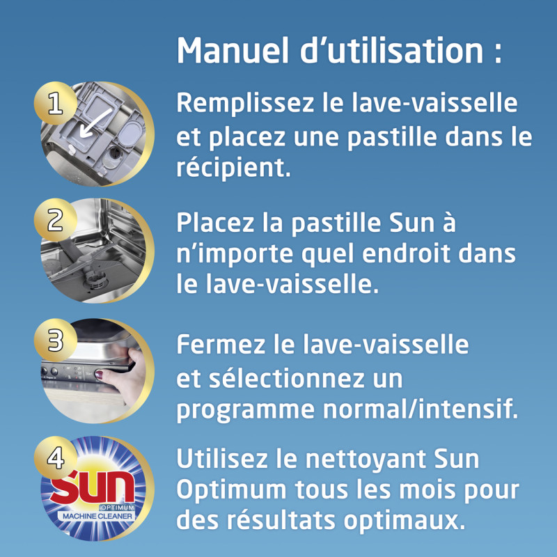 3x4 doses Nettoyant Machine Sun Lave-Vaisselle Efficacité & Brillance (12 doses)