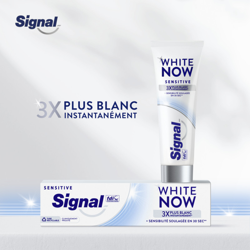 6 Dentifrices SIGNAL Blancheur White Now Sensitive (Lot 6x75ml)