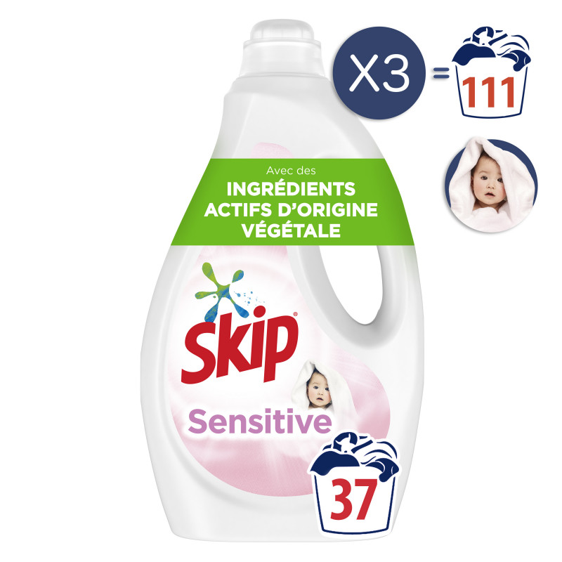 111 lavages - Lessive Liquide SKIP Sensitive Peaux Sensibles