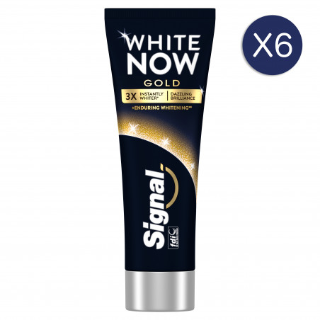 6 Dentifrices SIGNAL White Now Dentifrice Gold (Lot 6x75ml)