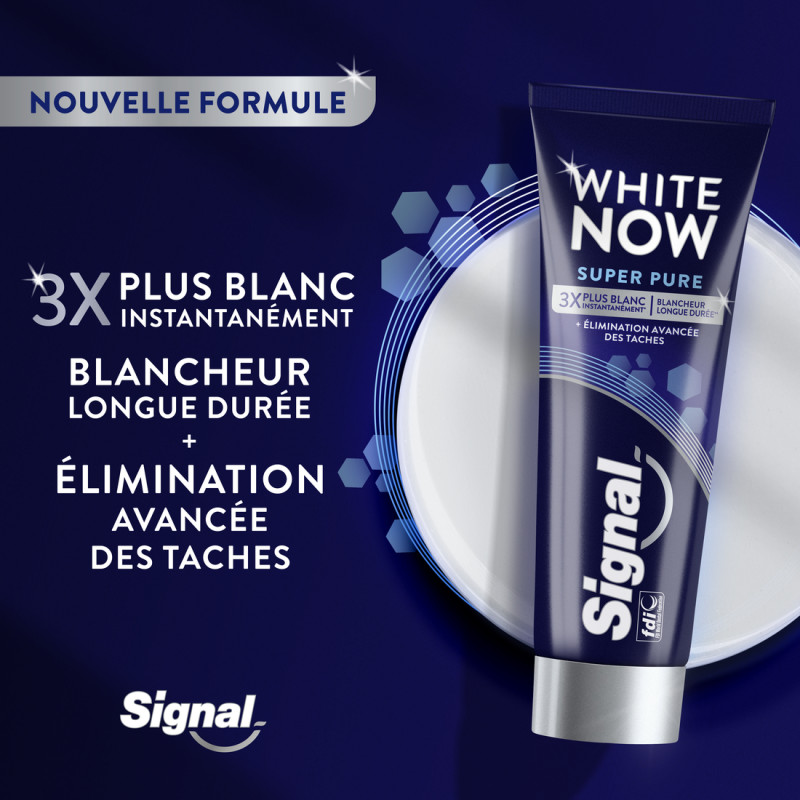 6 Dentifrices SIGNAL White Now Dentifrice Super Pure (Lot 6x75ml)