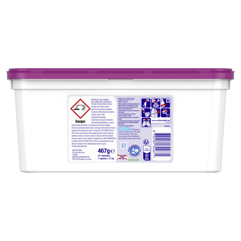 81 lavages - Capsules OMO Lessive Pêche et Pamplemousse (Lot de 3x27)