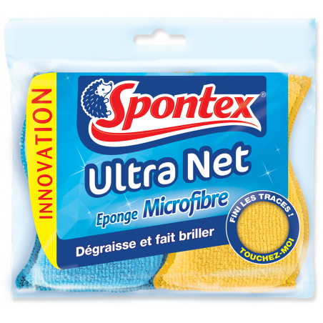 Pack de 12 - Spontex - 2 Éponges Microfibre Ultra Net