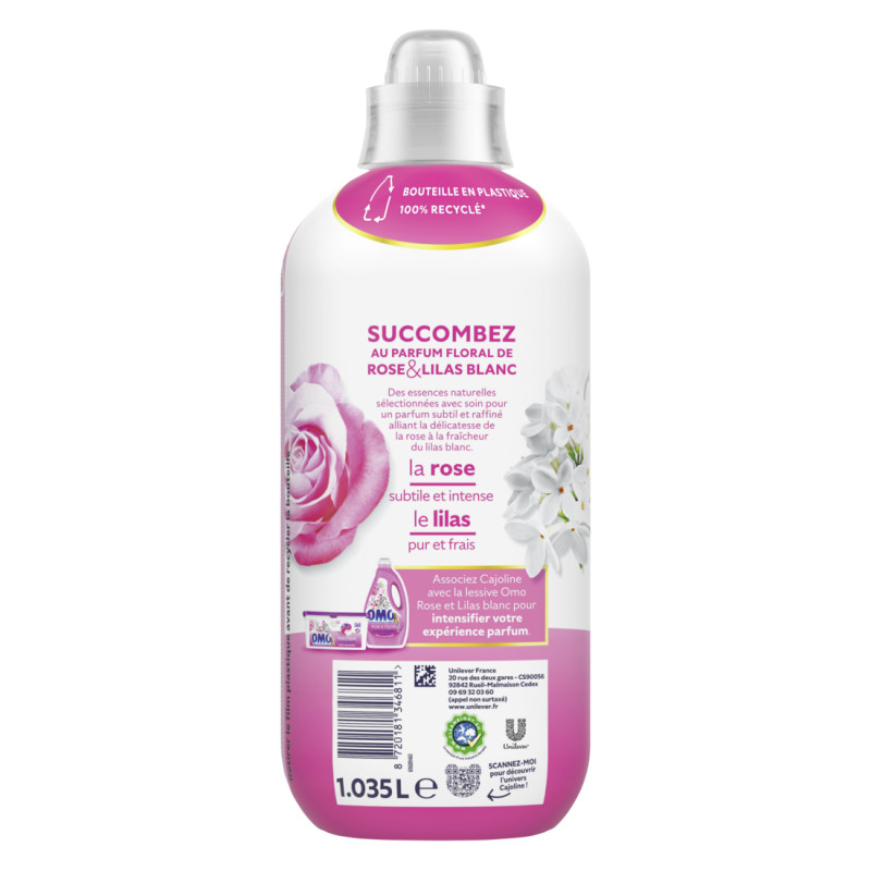 180 lavages - Adoucissant CAJOLINE Rose et Lilas Blanc