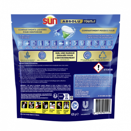 84 lavages - Capsules Tout-en-1 SUN Absolu Protection (Lot de 3x28)