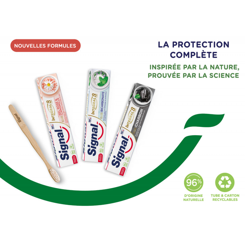 6x75ml Dentifrices Signal Integral 8 Nature Elements Blancheur & Détox