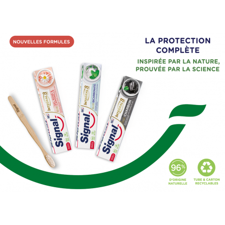 6x75ml Dentifrices Signal Integral 8 Nature Elements Blancheur & Détox (Lot de 6x75ml )