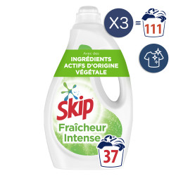 111 lavages - Lessive Liquide SKIP Fraîcheur Intense (Lot de 3x37)
