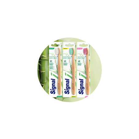 6 Brosses à Dents Signal Bambou Naturel Medium (Lot de 6 ) 6 Brosses à Dents Signal Bambou Naturel Medium (Lot de 6 )