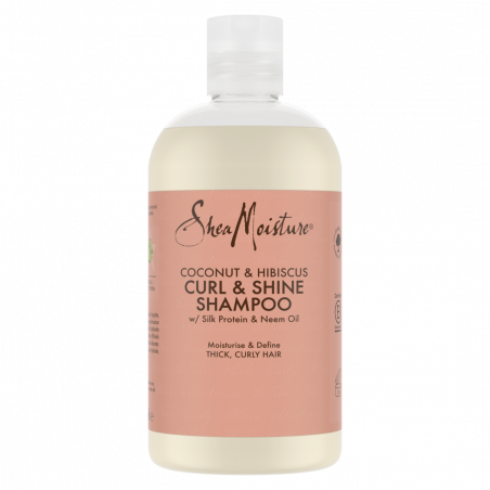 Shampoing Shea Moisture Boucles & Brillance à la noix de coco et à l'hibiscus (384ml)