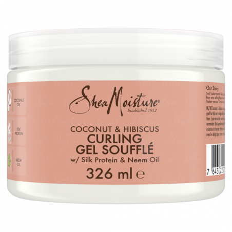 Gel souffle Shea Moisture Boucles & Brillance à la noix de coco et à l'hibiscus (326ml)