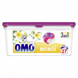 81 lavages - Capsules OMO Lessive Monoi (Lot de 3x27)