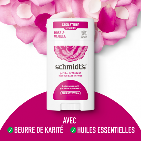 Schmidt's Déodorant Stick Rose & Vanille 75g