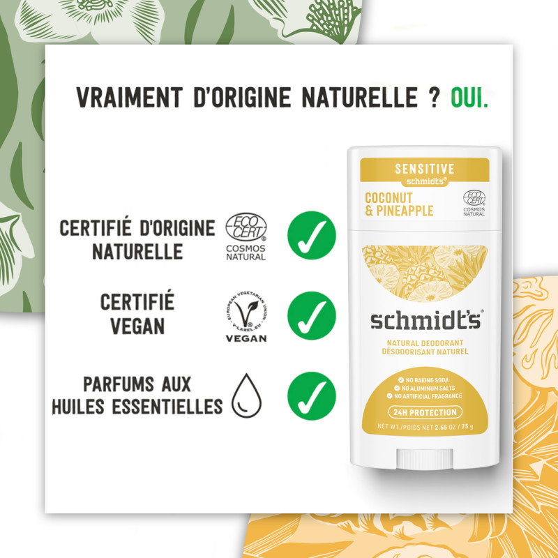 SCHMIDT'S DEO STICK 58ML COCONUT+PINAPPLE