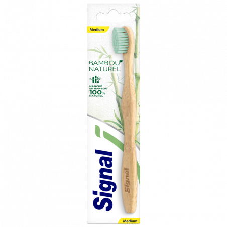 SIGNAL Brosse à Dents Bambou Naturel Medium x1