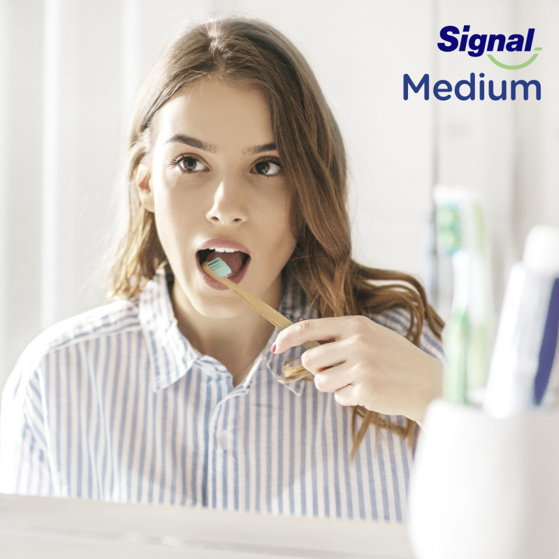 SIGNAL Brosse à Dents Bambou Naturel Medium x1