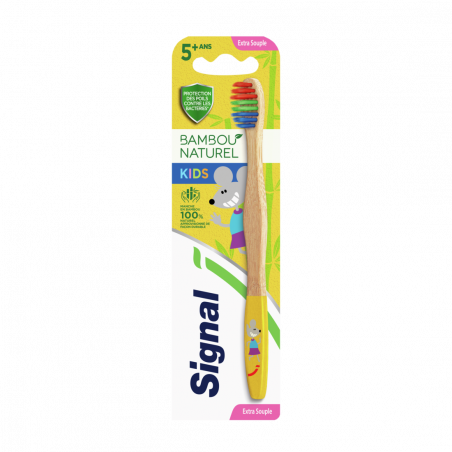 SIGNAL Kids Brosse à Dents Bambou Naturel Souple x1