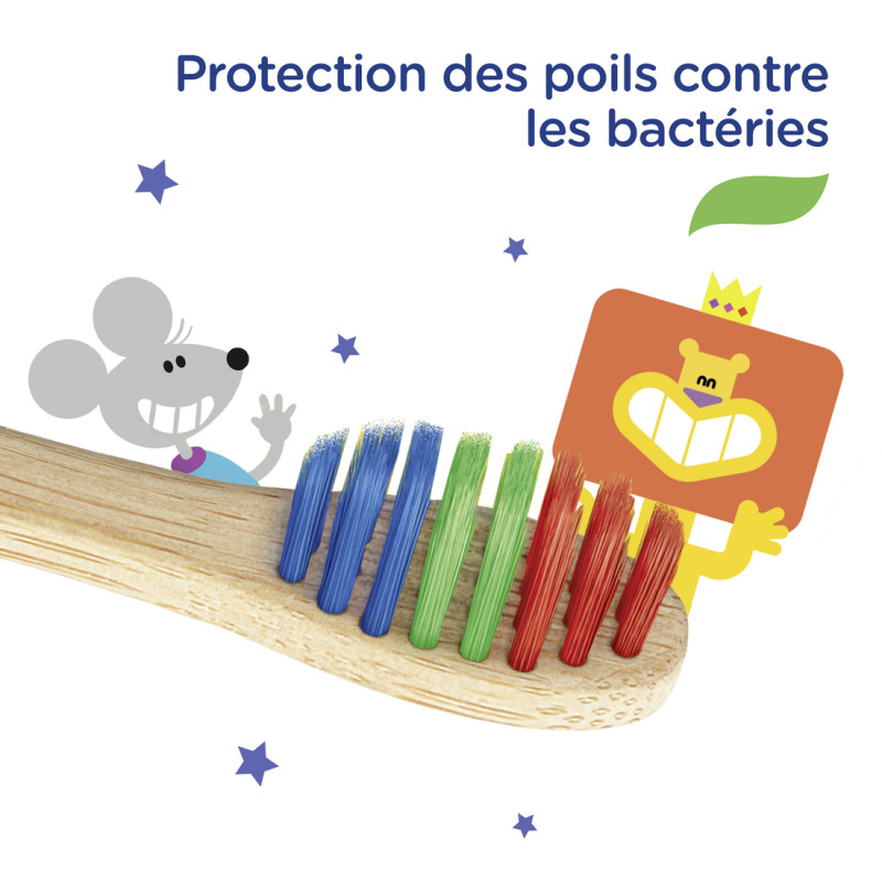 SIGNAL Kids Brosse à Dents Bambou Naturel Souple x1