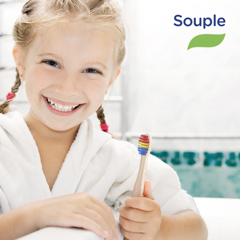 SIGNAL Kids Brosse à Dents Bambou Naturel Souple x1