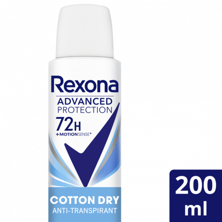 Rexona Déodorant Femme Ato Cotton Dry 72h Anti-Transpirant 200ml