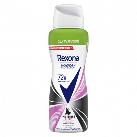 Rexona Déodorant Femme Aérosol Invisible Pure 72H Anti-transpirant 100 ml